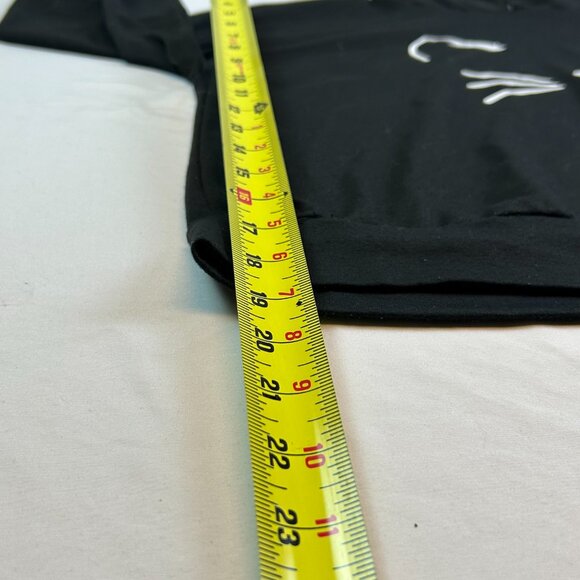 Black Cat Ear Hoodie Size M Cropped Graphic Goth Street Style - Picture 4 of 5